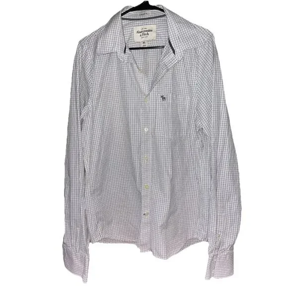 Men’s Abercrombie & Fitch Muscle Thick Button Down Dress Shirt Sz XL Cotton - Picture 2 of 7